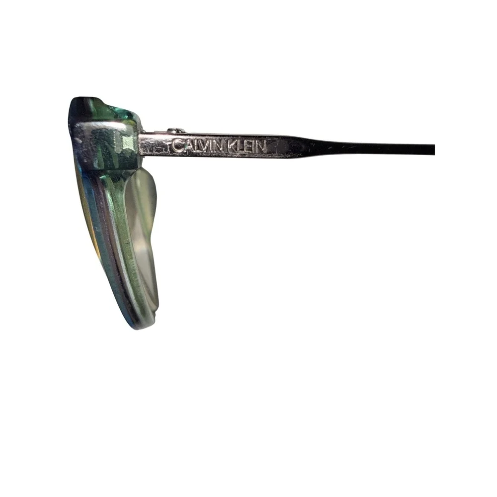 Calvin‎ Klein Womens Teal Blue Eyeglass FRAMES ONLY Metal Temple Frames CK Logo